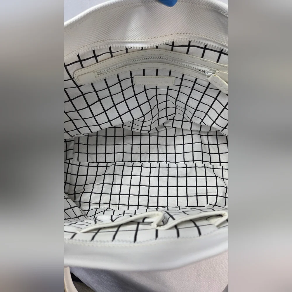 Lacoste Cream White Tote Bag Croc Logo